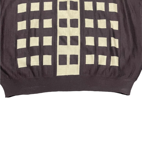 Brown Checkered Wool Sweater - Picture 2 of 9